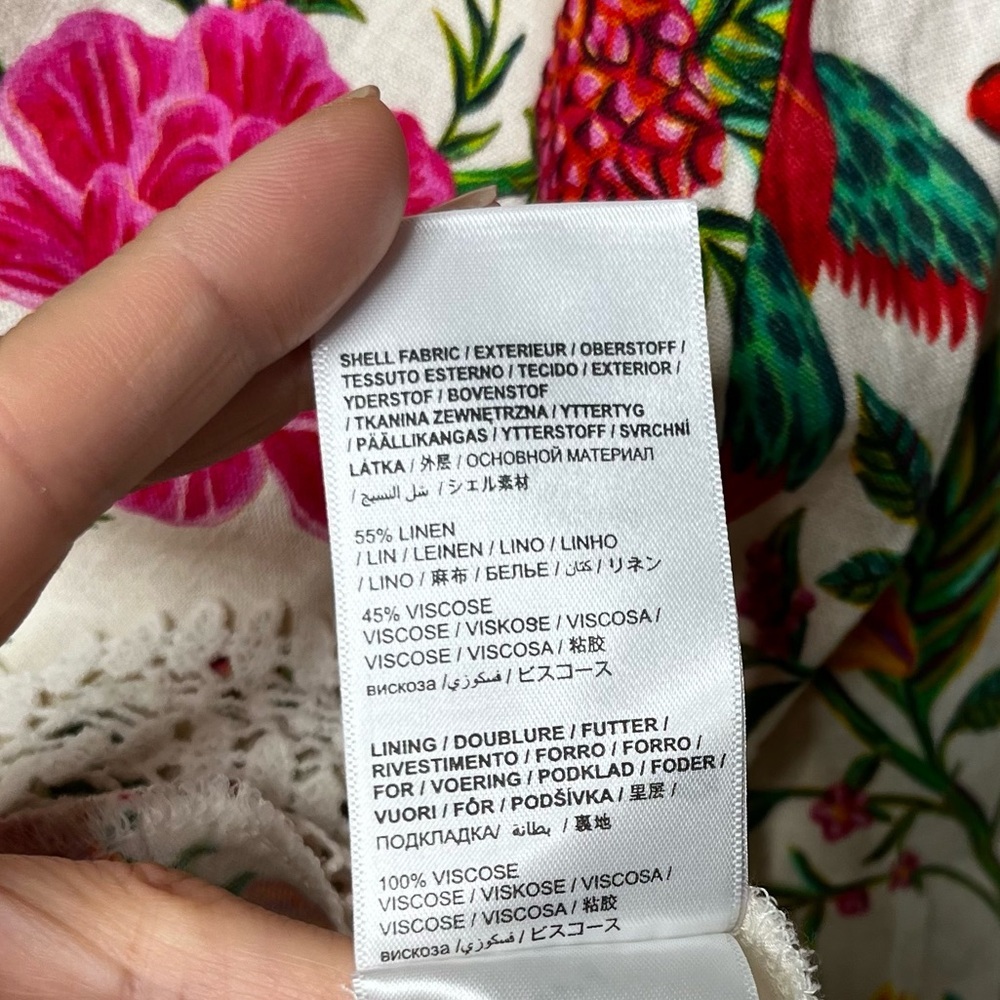 NWT FARM RIO Toucans Garden Flowy One Shoulder Embroidered Floral Dress Small - Picture 11 of 14